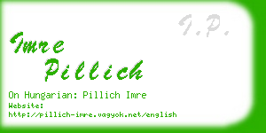 imre pillich business card